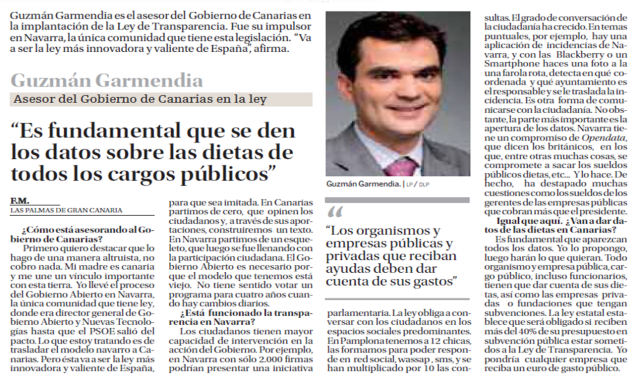 Corte del artículo '¿Quieren saberlo todo? Participen' publicado en el diario La Provincia de Las Palmas. Domingo 7 de Julio de 2013.